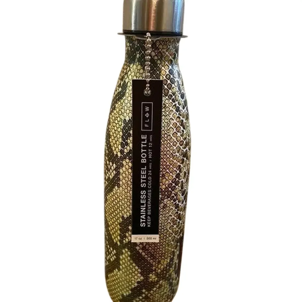 New With Tags Stainless Water Bottle snake animal print